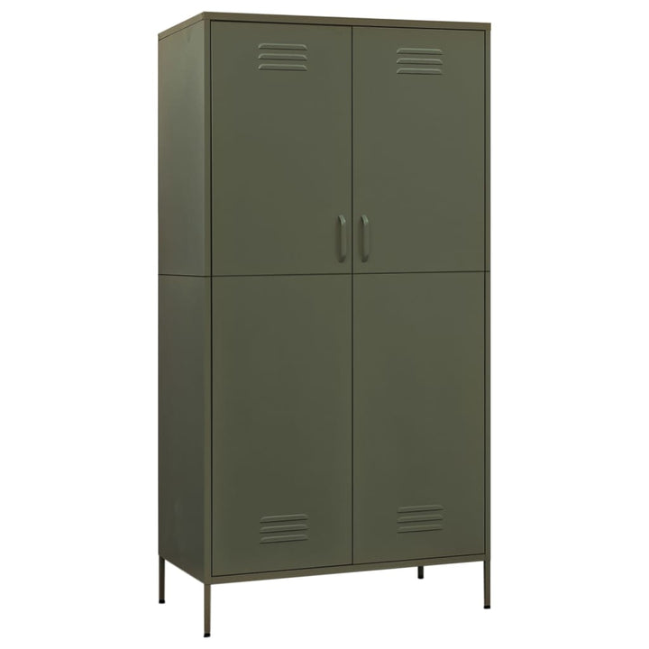 Wardrobe Olive Green 90x50x180 cm Steel-vidaXL-Yes Bebe
