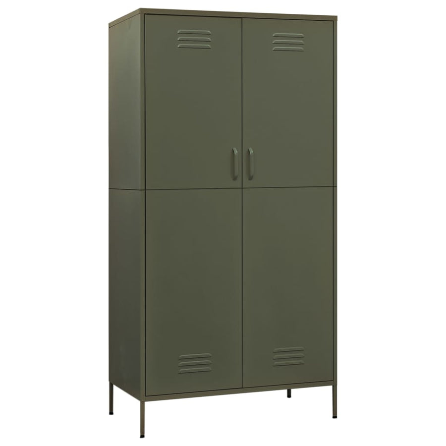 Wardrobe Olive Green 90x50x180 cm Steel-vidaXL-Yes Bebe