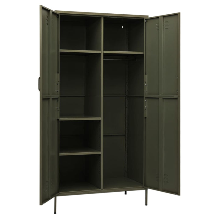 Wardrobe Olive Green 90x50x180 cm Steel-vidaXL-Yes Bebe