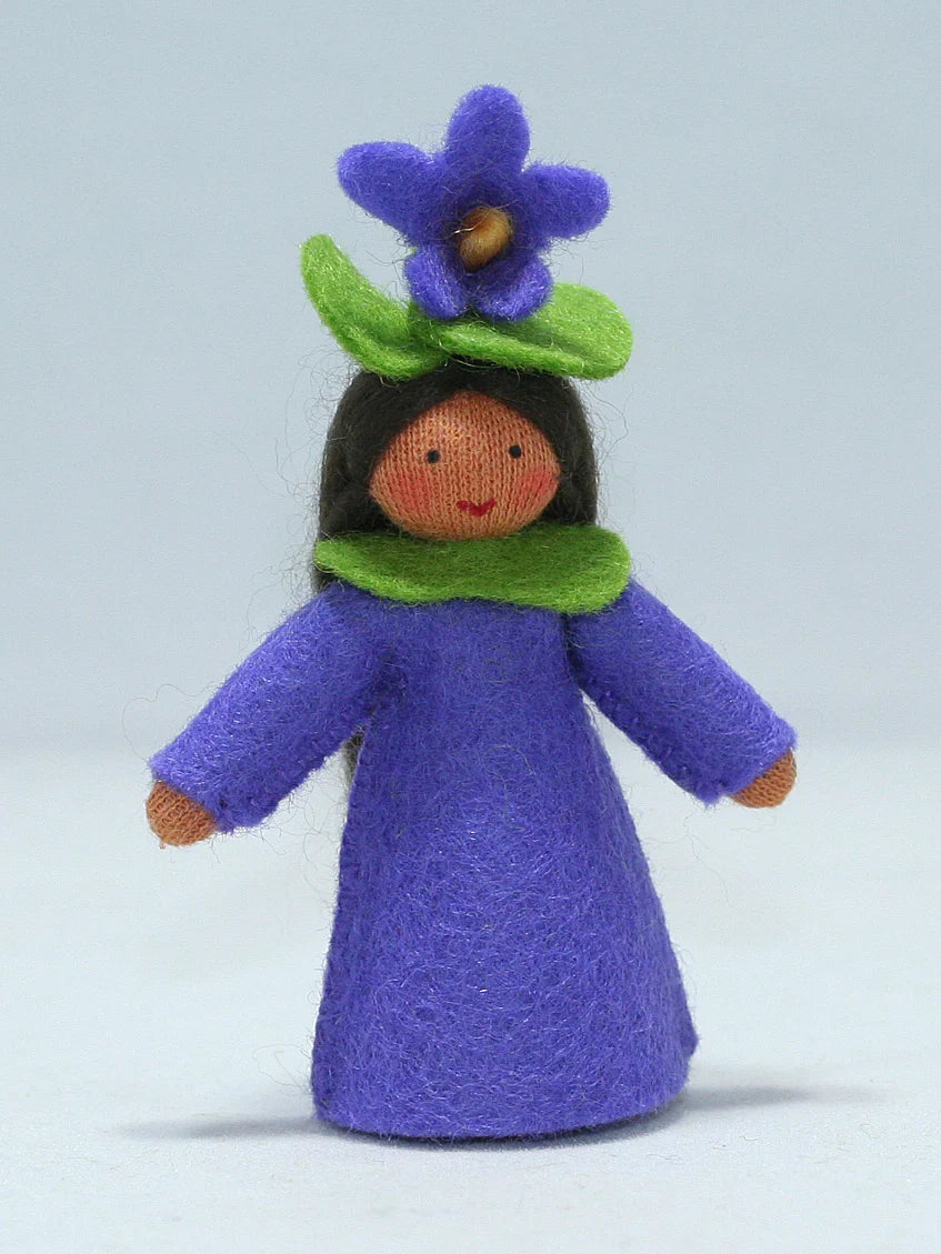 Violet Girl Doll with Flower on Head