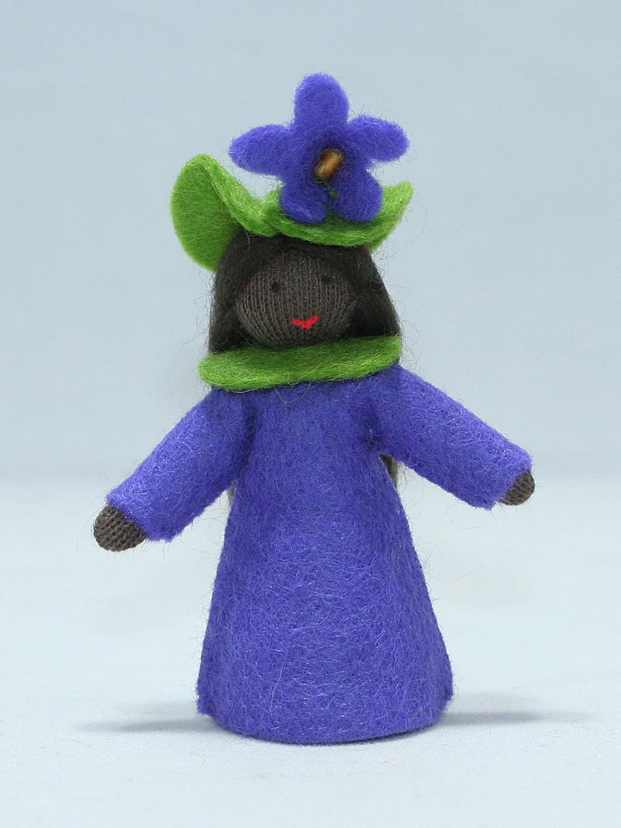 Violet Girl Doll with Flower on Head
