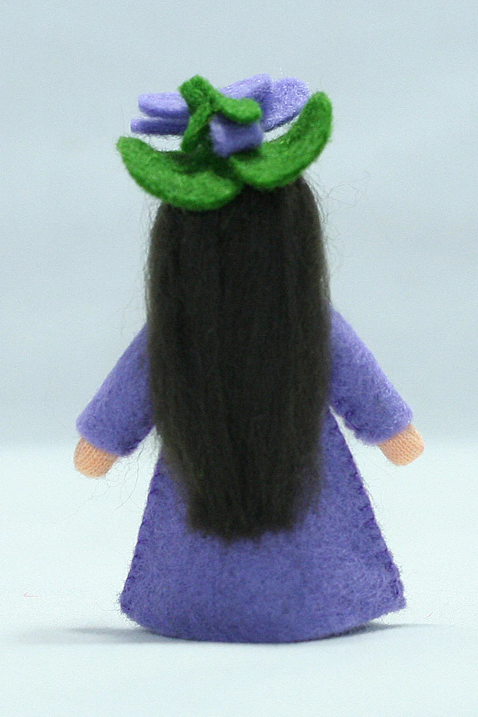 Sweet Violet Fairy Doll – 2.5" Handmade Felt Waldorf Decoration by Ambrosius