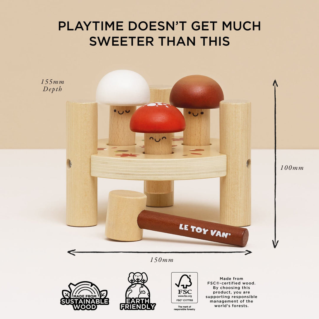Le Toy Van Woodland Mushroom Hammer Game – Wooden Toys